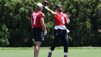 Eagles training camp: Kenny Pickett, Tanner McKee helping each other out in battle for QB2 spot