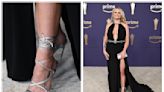 Miranda Lambert Pairs Her High-Slit Dress With Strappy Silver Sandals That Show Off Her Teal Pedicure at 2024 ACM Awards