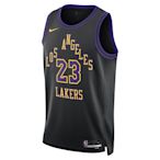 NIKE 背心 男款 運動背心 NBA球衣 湖人隊 LAL MNK DF SWGMN JSY CE 23 黑紫 DX8506-012