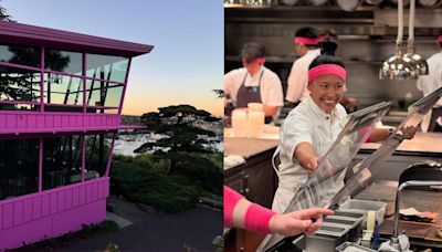 Canlis restaurant in Seattle painted pink for Barbie-themed event