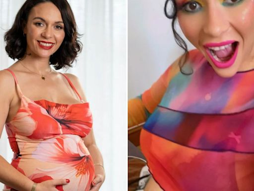 The Traitors star Charlotte Chilton decorates bare baby bump for Pride day out