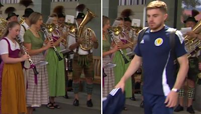 Fans baffled as video of band playing while Scotland leave Euros hotel emerges