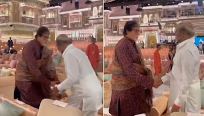WATCH: Rajinikanth Tries To Touch Amitabh Bachchan's Feet At Anant Ambani's Wedding - Here's What Happened Next