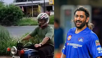 MS Dhoni rides bike in Ranchi days after CSK exit IPL 2024, video goes viral