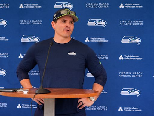 New Seattle coach Mike Macdonald takes it all in during first day of Seahawks rookie minicamp