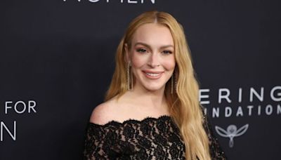 Lindsay Lohan Rocks Old Hollywood Glam in Sheer Balenciaga Gown