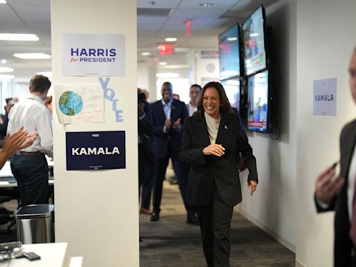 Kamala Harris Previews “Prosecutor Vs. Perpetrator” Attack Lines Against Donald Trump In Visit To Campaign Headquarters — Update