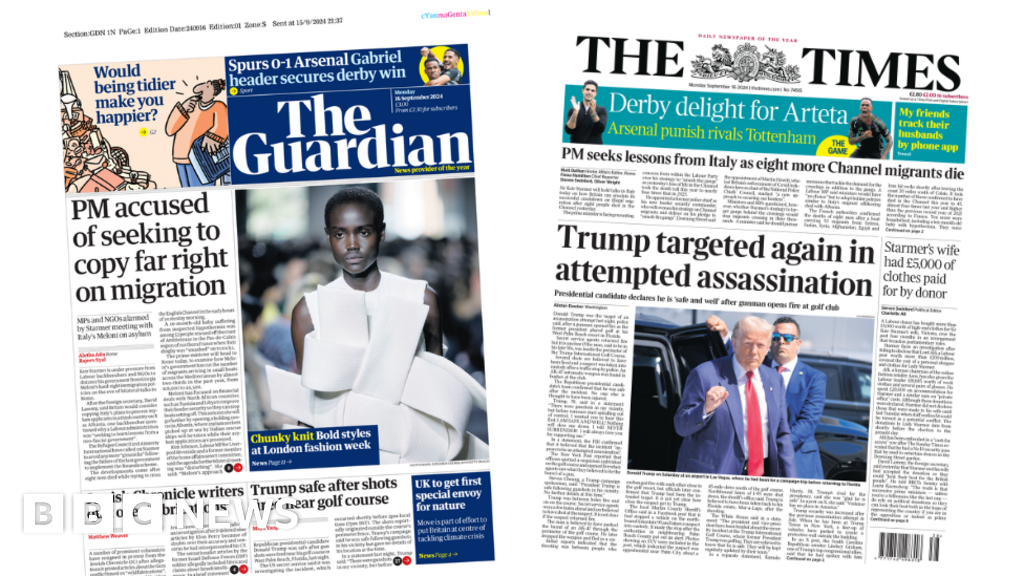 Newspaper headlines: Trumps 'assassination attempt' and Starmer heads for Italy