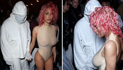 Bianca Censori Bounces Around in See-Through Outfit at Paris Fashion Week