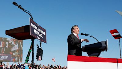 VP contender Doug Burgum joins Trump at campaign rally in New Jersey