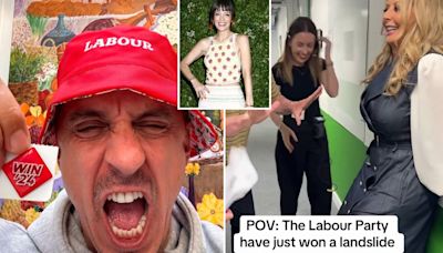 Gloating celeb Labour supporters celebrate landslide election win