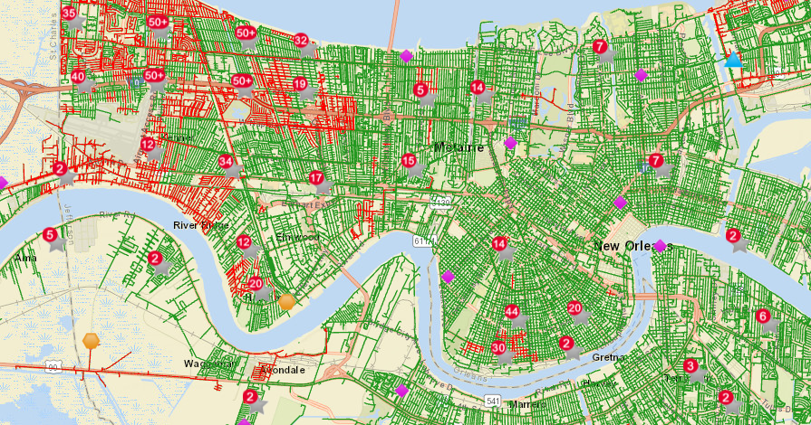 100,000 without power in New Orleans metro; hurricane-force winds recorded in severe weather