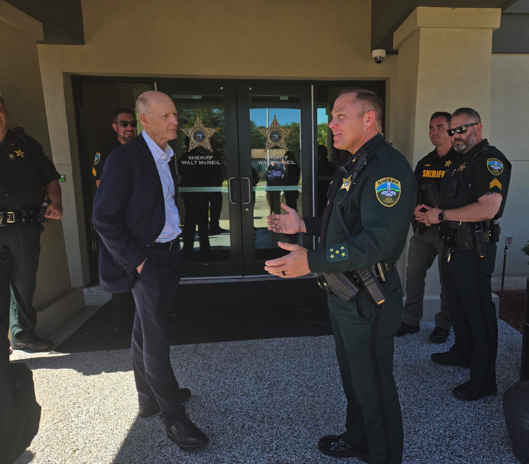 Rick Scott surveys tornado damage in Tallahassee