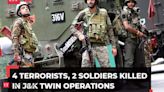 J&K: 4 terrorists, 2 soldiers killed in twin Kulgam encounters; operations underway