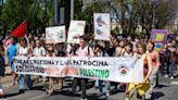 Manifestación de estudiantes para exigir que la US rompa los acuerdos con Israel