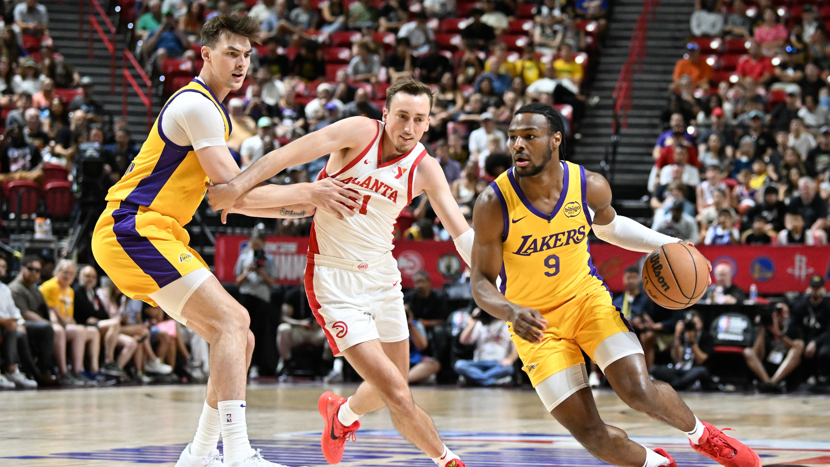 How many points did Bronny James score tonight? Lakers Summer League box score