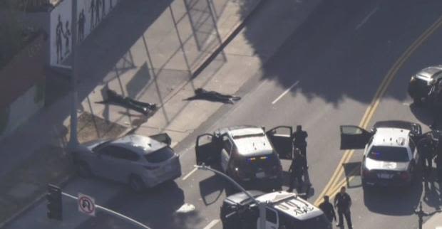 LAPD chases down four shooting suspects during pursuit through Downtown Los Angeles