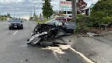 Two vehicle crash, two persons taken to hospital in Everett