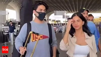 Throwback: When Suhana and Aryan Khan served sibling style goals with chic airport looks | Hindi Movie News - Times of India