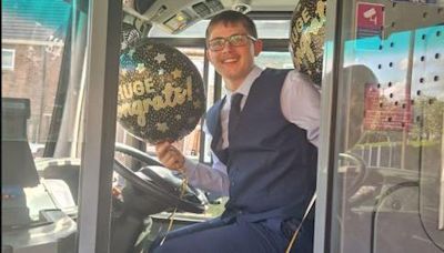 Bus-mad boy with autism given ride to school prom