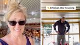 A bizarre trend labeled 'chicken wars' is taking over TikTok as farm owners proudly show off their bird armies, convinced they could win in a fight