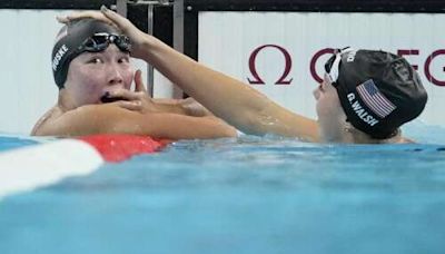 American swimmer Torri Huske edges teammate by .04 seconds to take gold in 100 butterfly