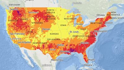 Staggering map shows where Americans face 'dangerously hot' conditions