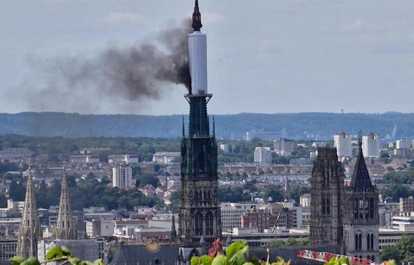 France's Rouen cathedral evacuated after spire catches fire