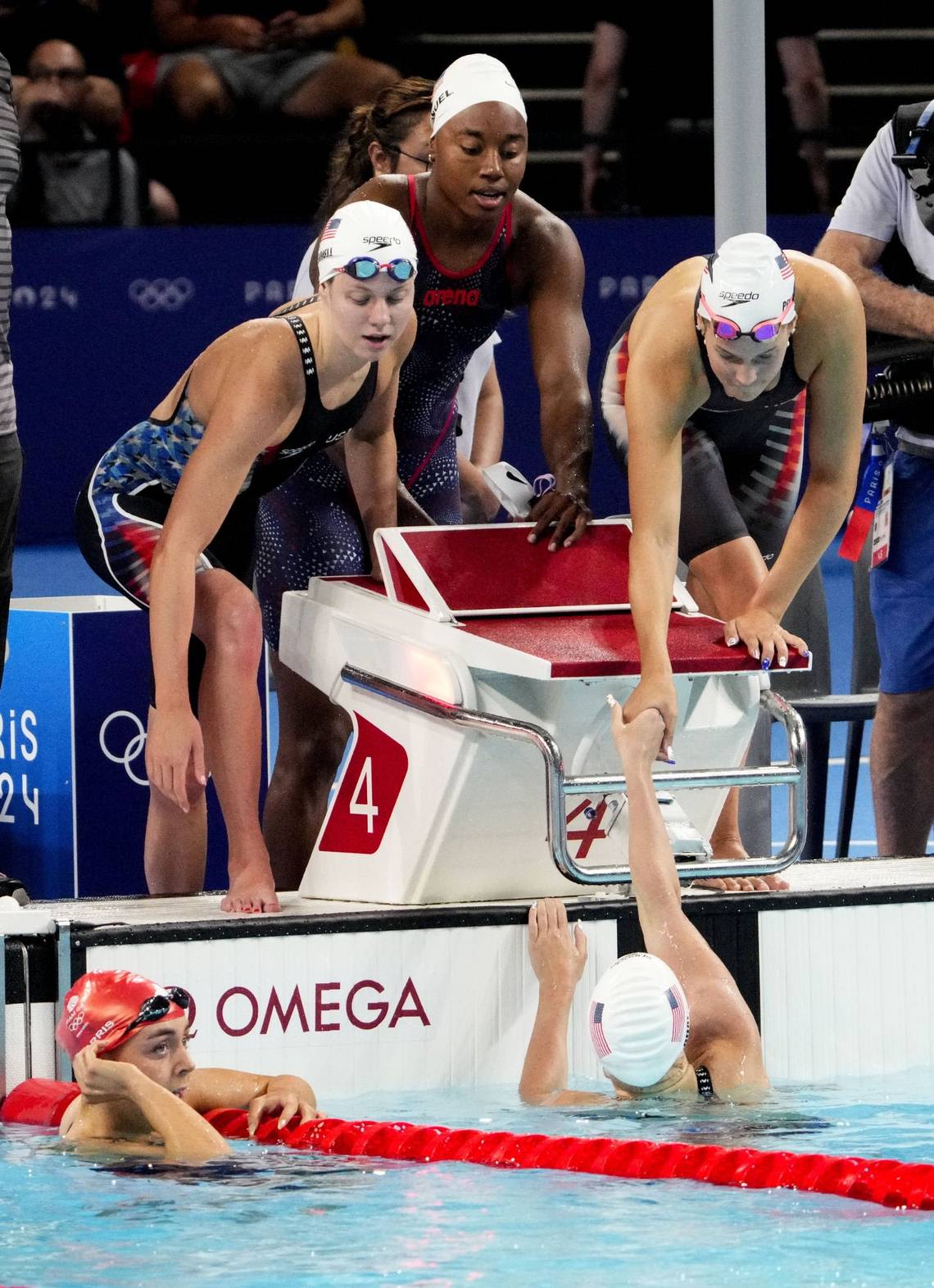 University of Texas swimmer helps Katie Ledecky make history at 2024 Paris Olympics