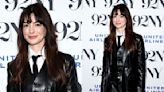 Anne Hathaway Puts Edgy Spin on Suiting in Full Leather Look for ‘The Idea of You’ Screening