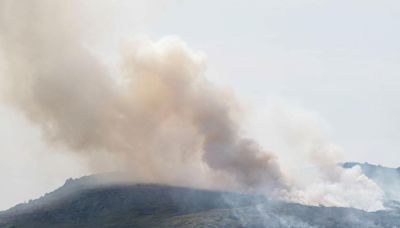 Firefighters tackle moorland blaze