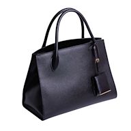 A structured bag with a top handle and often a shoulder strap. Popular for work and school. Comes in various sizes and materials, from leather to canvas.