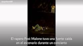 Este es el momento en el que el rapero Post Malone cae del escenario