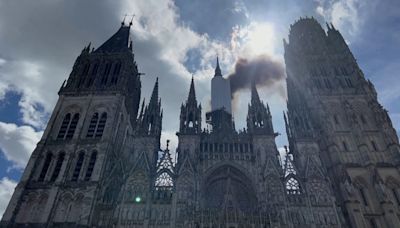 Medieval Rouen cathedral in France caught fire