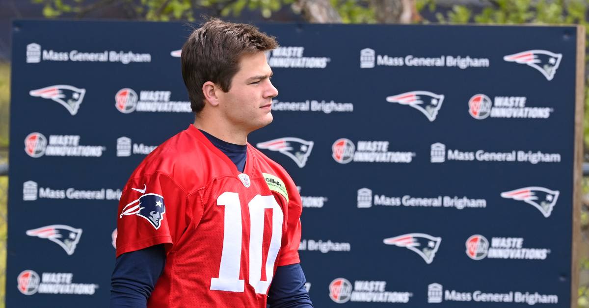 FIRST LOOK: Drake Maye Sports Patriots Uniform at Rookie Premiere