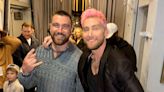 *NSYNC's Lance Bass Poses with Travis Kelce at Justin Timberlake Concert, Jokes #StillNotTaylorSwift