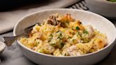 White Sauce Chicken And Brussels Sprouts Pasta Bake Recipe