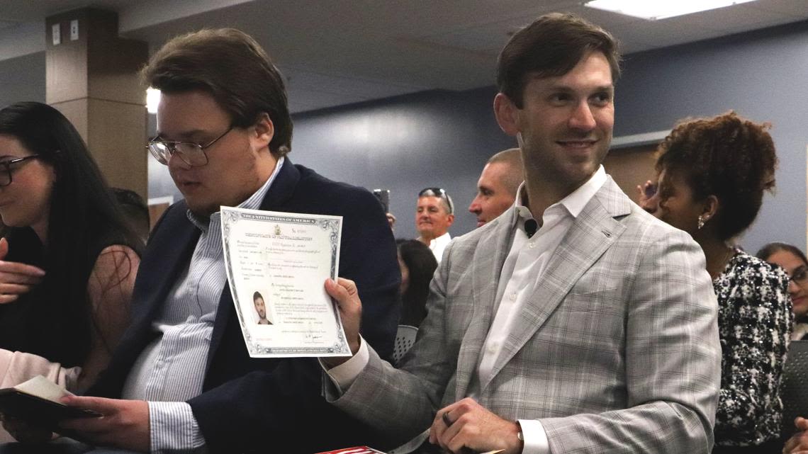 NASCAR driver Daniel Suárez becomes U.S. citizen in Charlotte