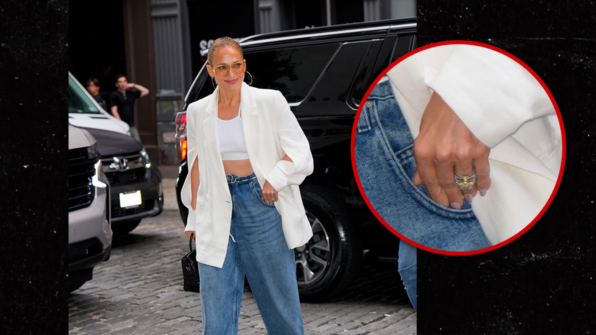 Jennifer Lopez Hits NYC After Birthday Week in the Hamptons, Still Wearing Ring