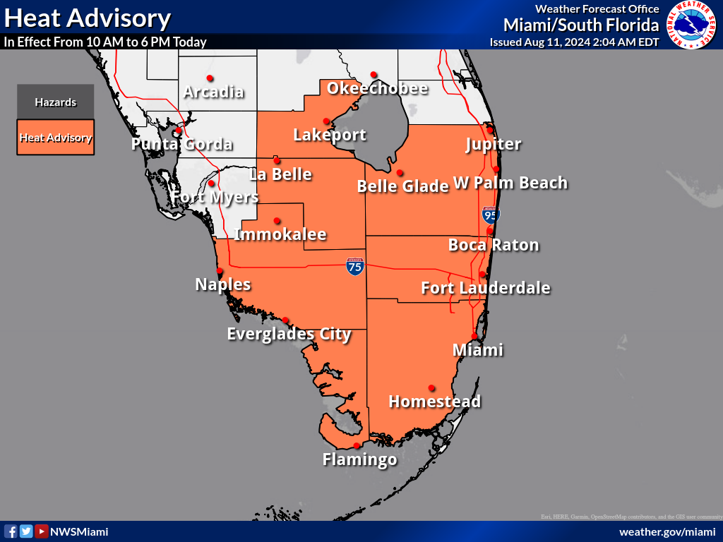 Heat advisory in effect for PBC: Feels-like temps to hit 105-110