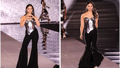 ... Alia Bhatt's Stylish Debut At The L'Oreal Paris Fashion Week 2024 In A Gunmetal Gaurav Gupta Corset