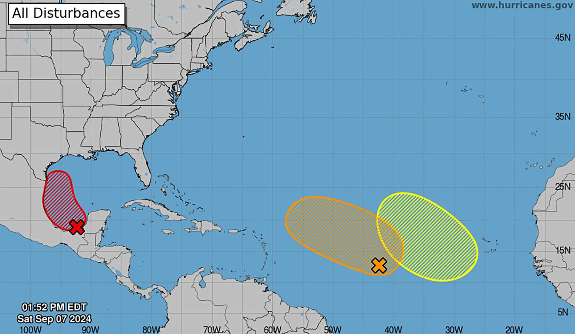 NHC increases tropical development odds for Gulf system, 2 in central tropical Atlantic