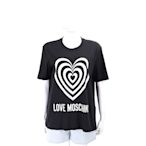 LOVE MOSCHINO 純棉漸層心型印花圖案黑色圓領短袖TEE T恤