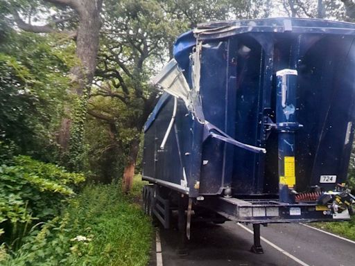 Driver was 'seriously injured' in HGV crash that closed major Shropshire road