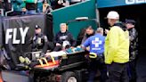 Eagles DE Sweat leaves game on stretcher after tackle