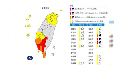 快訊／15縣市豪大雨特報！北北桃「國家警報響」大雷雨猛轟