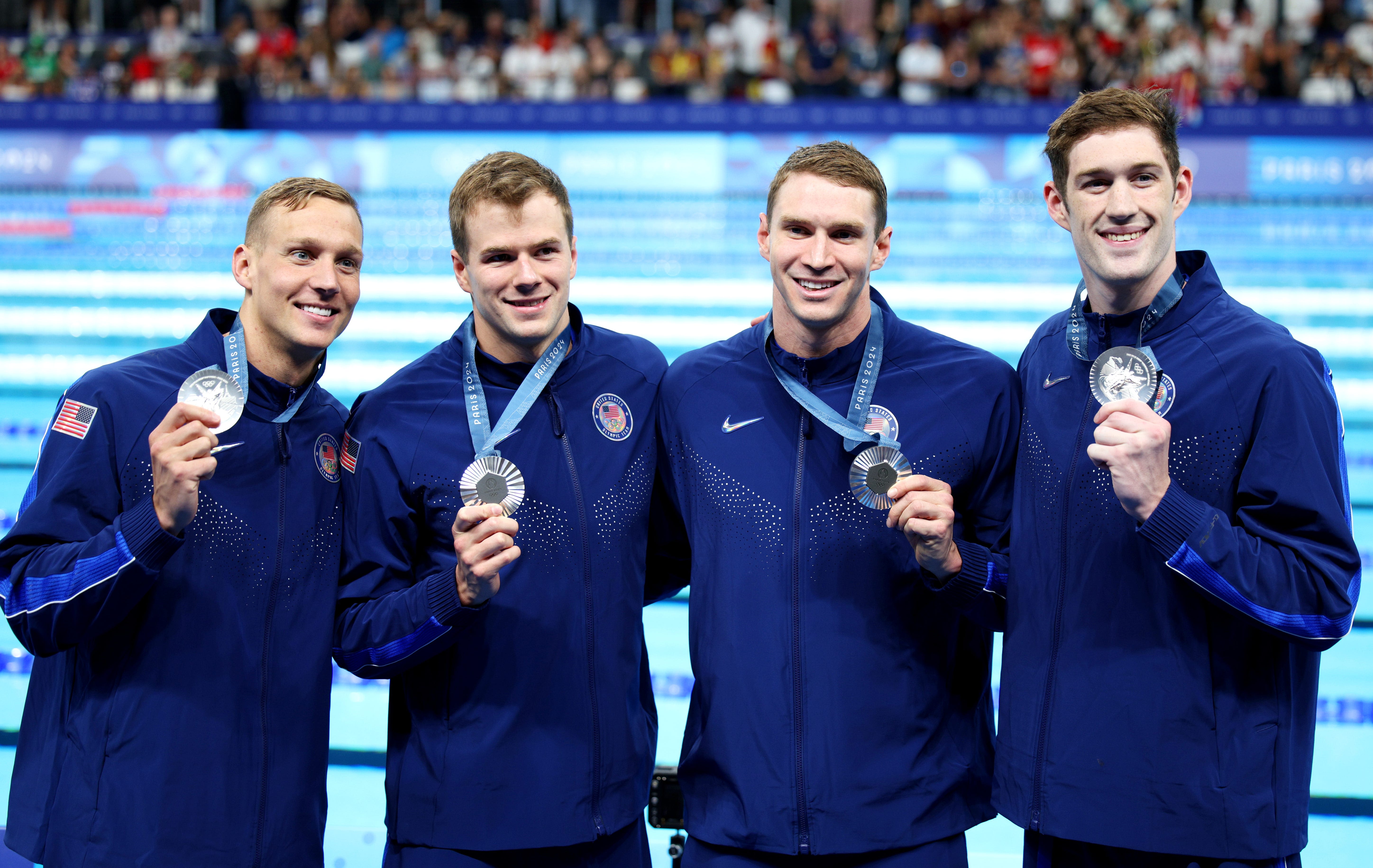 Ohio State's Hunter Armstrong, U.S. men's medley relay team win silver at 2024 Olympics