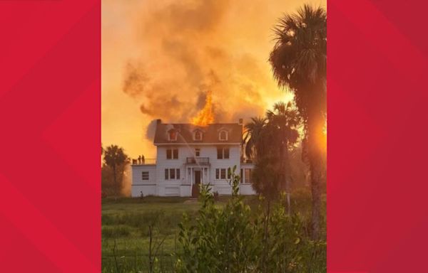 Historic Butler Island Plantation goes up in flames