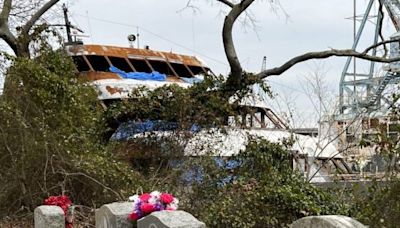 Burned out shell of Spirit of Norfolk heading to Florida