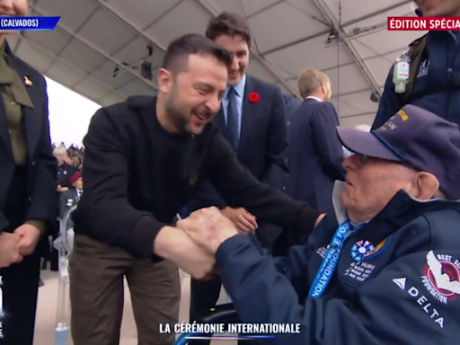 Zelensky meets D-Day veteran, both insist the other is the real hero